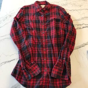 J. Crew Red and Black Plaid Flannel Shirt